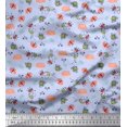 thumbnail image 1 of Soimoi Tissu Crêpe en polyester Bleu Abeille & Bouillotte Abeille Insectes Tissu Imprimé au Mètre 52 Pouces de Large, 1 of 1