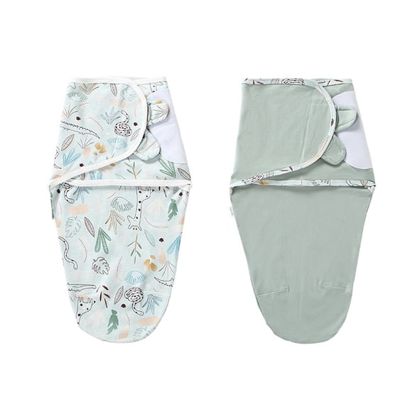 Zootealy Cotton Baby Swaddles in Meadow and Mint Green, 2-Pack, Size S, Ideal for Newborns, Infant Sleep Sacks