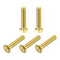 thumbnail image 1 of Unique Bargains Brass Hex Bolts, 1/4-20x1-1/4' 5 Pack Fully Thread Grade 4.8 Machine Screws, 1 of 4