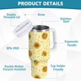 thumbnail image 2 of Gobelet de 30 oz avec Poignée, Couvercle et Paille, Gobelet d'Eau Isolé, Tasse d'Eau en Acier Inoxydable, Tasse/bouteille Réutilisable, Compatible avec Porte-Gobelet, Tournesols Jaunes, 2 of 6