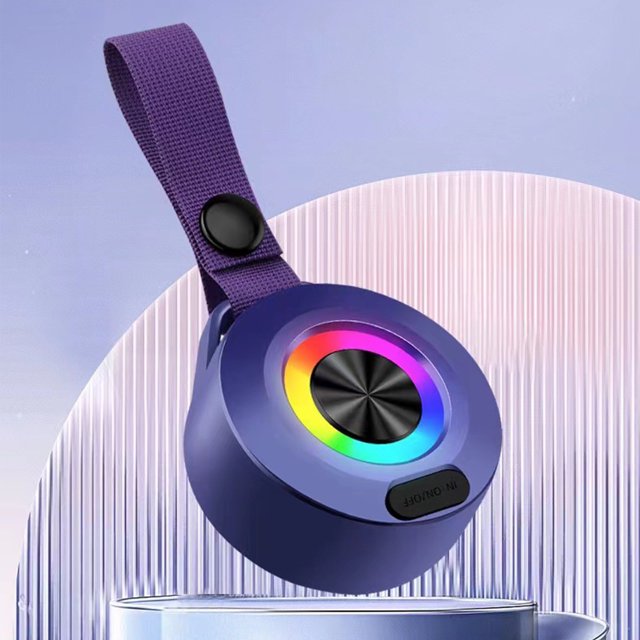 TopLLC New Outdoor Sports Button Bluetooth Speaker,Wireless Colored Lights,Portable Cycling Mini Audio System
