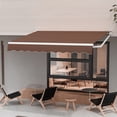 thumbnail image 2 of Patiojoy 8'x6.6' Retractable Awning W/ Aluminum Frame Sun/Water Protection W/ PA Coating Manual Control Hand Crank Angle Adjustable Design Beige, 2 of 10
