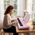 thumbnail image 4 of Costway 61Key Keyboard Piano for Beginners,Electric Portable Digital Piano with Music Stand Pink, 4 of 10