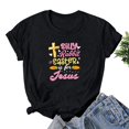 thumbnail image 1 of EGNMCR Chemises de Pâques pour Femmes Chemises Imprimées Manches Courtes Décontractées Col Rond T-Shirt pour Femmes, 1 of 3