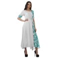 thumbnail image 3 of Moomaya Robe Midi en Viscose à Manches Courtes Imprimée Style Santoon à Taille à Cordon pour Femmes, 3 of 4