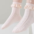 thumbnail image 2 of fatyb Girls Lace Ruffle Socks Cotton Dance Eyelet Crew Socks for Kids Cute Breathable Mesh Dress Socks, 2 of 6