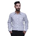 thumbnail image 1 of BESTMAN Chemise en Coton pour Hommes à Manches Longues Imprimée à Col Écarté Chemise Ajustée Formelle, 1 of 5