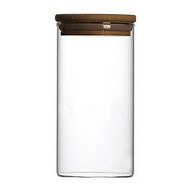 Transparent Clear High Cylinder Glass Sealed Kitchen Storage Bottle Jar with Lid Organization Container