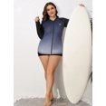 thumbnail image 4 of Charmo Womens Plus Size Long Sleeve Rash Guard Top Zipper Sufing Swim Shirt, 4 of 6