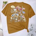 thumbnail image 5 of Blouses for Women, Womens Small Flower Printed Blouses Short Sleeved Round Neck Top, 5 of 5