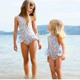 thumbnail image 3 of Girls Halter One-Piece Swimsuit Print Cute Beach Swimsuit, 3 of 5