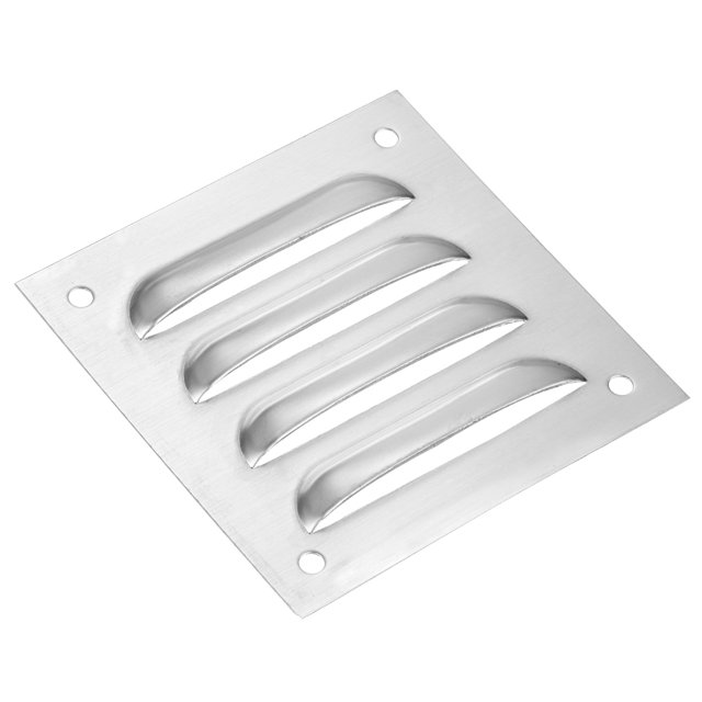 Unique Bargains 4 x 4 Inch Vent Cover, 304 Stainless Steel Screen Mesh Air Grille HVAC Louvered Ventilation Cover