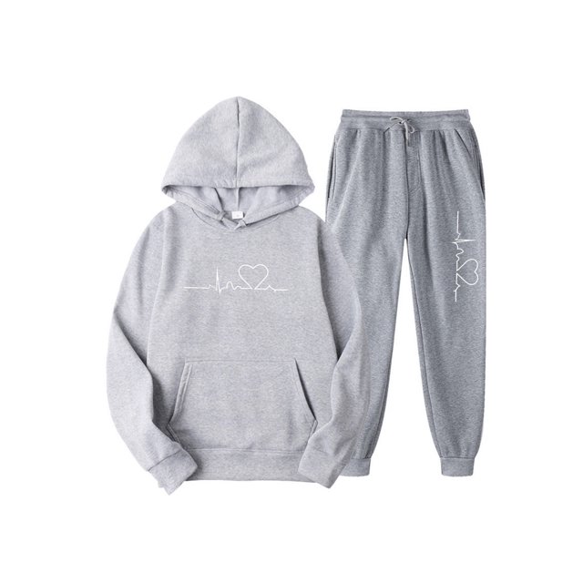 Bellella Ladies Tracksuit Sets Long Sleeve Sweatsuits Drawstring Two Piece Outfit Jogger Set Sweatshirts And Sweatpants Gray A S