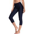 thumbnail image 1 of Womens Swim Pants Solid High Waisted Swim Capris Swimming Leggings, 1 of 7