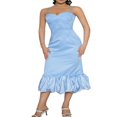thumbnail image 1 of Women Spaghetti Strap Maxi Dress Sleeveless Backless Low Cut Ruffle Hem Long Dress Going Out Cami Dresses, 1 of 6
