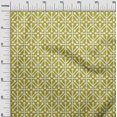 thumbnail image 3 of oneOone Georgette Viscose Olive Green Fabric Geometric Craft Projects Decor Fabric Printed By The Yard 42 Inch Wide, 3 of 5