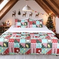 thumbnail image 1 of HITIME Ensemble de Housse de Couette de Noël Imprimée 100 % Polyester - Format Simple, Ensemble de Literie 3 Pcs Léger et Respirant, Housse de Couette en Microfibre Douce avec Fermeture Éclair, Collection de Noël, 1 of 8