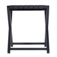 thumbnail image 3 of Beaumont Lane Mid in Century 24"W Wood & Leather Luggage Rack in Gray, 3 of 5