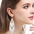 thumbnail image 2 of Drop Earrings Beaded Retro Creative Long Dangle Earrings Fringe Hoop Earrings, 2 of 10
