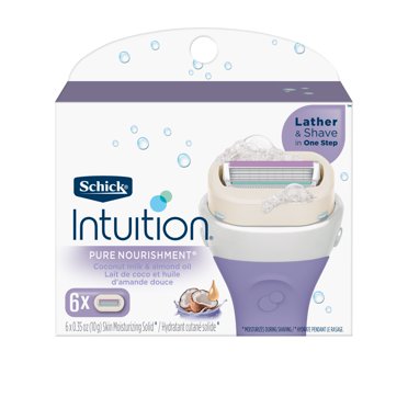 Schick Intuition Pure Nourishment Womens Razor Refills with Coconut Milk and Almond Oil
