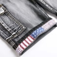 thumbnail image 3 of Mens Casual Shorts Zipper Elastic Slim Denim Mid-Length, Ripped Play Wrap Pants for Outdoor & Daily, 3 of 8