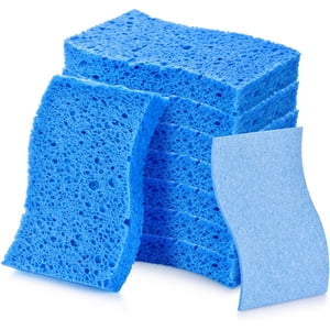 8 PCS Dish Sponges Kitchen, Premium Blue Dish Washing Kitchen Sponge, Compressed Cleaning Sponges for Cleaning Kitchen and Bathroom, Non Scratch Scrub Sponge, Cleans Quickly and Well
