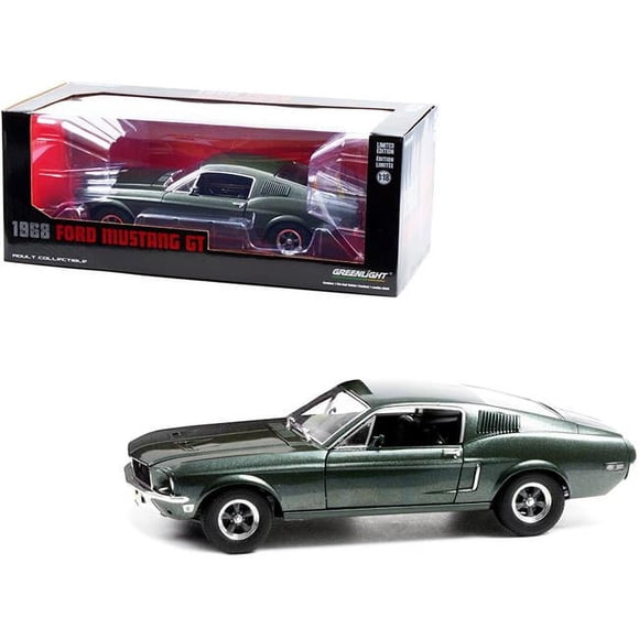 Greenlight 13615 1-18 Scale GT Fastback Highland 1968 Ford Mustang Diecast Model Car, Metallic Green
