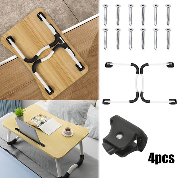 Adjustable Folding Desk Legs, Steel Frame with 50kg Load Capacity, Tool-Free Assembly for DIY Bed Table, Space-Saving Study Station, Non-Slip Feet, for Dorm, Home, and Office Use