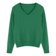 thumbnail image 4 of BLVB Chandails Chauds pour Femmes Col en V Classique Doux Chandail Confortable Ample Décontracté Manches Longues Automne Hiver, 4 of 5