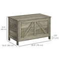 thumbnail image 3 of HOMCOM Coffre de Rangement, Coffre en Bois Style Ferme avec Charnière de Sécurité, Gris, 3 of 10