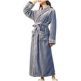 thumbnail image 2 of Gift TIMIFIS Mens Womens Robe Soft Plush Fleece Hooded Bathrobe, Full Length Long Warm Lounge Robe Spa Bath Robe with Hood pring/Summer, 2 of 6