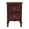 thumbnail image 2 of Ktaxon Table de Chevet 2 Pcs avec 2 Tiroirs, Table d'Appoint en Bois, Brun, 2 of 8
