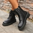 thumbnail image 2 of Women's High-Heeled Lace-Up Zip Ankle Boots, Plus Size Fall/Winter Style, Comfortable Heightened Ankle Boots., 2 of 9