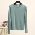 thumbnail image 1 of LNGOOR T-Shirt de Base Uni en Modal à Col Rond à Manches Longues pour Femmes, Automne, T-Shirt de Base, Hauts, T-Shirt Passe-Partout, Grande Taille, sous-Vêtement, 1 of 7