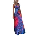 thumbnail image 1 of SUNSIOM Robe Longue Décontractée d'Été pour Femme, Imprimé Teinture sur Nœuds, Col en U, Sans Manches, Robe Mode à Dos Croisé, 1 of 6
