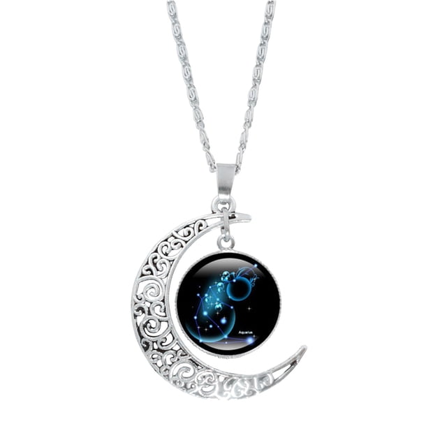 SIfdSeng Collier Lune 12 Constellations Cadeaux pour Maman Cadeau pour Femmes Elle Filles