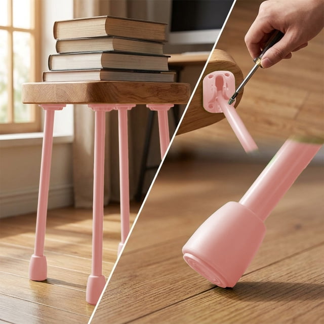 Adjustable Folding Desk Legs 28cm Steel Frame, White/Pink/Green, Tool-Free Assembly, 50kg Load Capacity, Foldable for Bed Table or Study Station