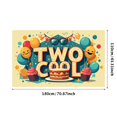 thumbnail image 1 of Colorful and Fun Banner for Second Birthday Bash Two Cool Theme Party Supplies Background Decoration Backdrop for Photography Props Birthday Party Decorations, 1 of 3