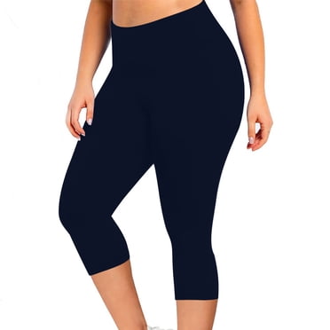 Chbgutlmr Leggings pour Femmes Capri Taille Haute Grande Taille Couleur Unie Ajusté Gym Entraînement Actif Pantalons Collants