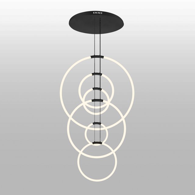 CWI Lighting Lustre à 6 Lumières DEL avec Fini Noir