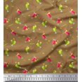 thumbnail image 1 of Soimoi Poly Georgette Fabric Straw & Juice Beverages Printed Fabric 1 Yard 52 Inch Wide, 1 of 3