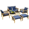 thumbnail image 5 of Gymax 7PCS Conversation Set Rattan Woven Chair Set w/ 2 Coffee Tables & 2 Ottomans, 5 of 5