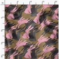 thumbnail image 2 of Soimoi Brown Velvet Fabric Bunny Rabbit Animal Print Fabric by the Yard 58 Inch Wide, 2 of 6