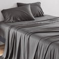 thumbnail image 3 of Sleepgram Ensemble de Draps en Bambou Biologique 100 % Pur, 4 Pcs (Simple TG, Gris), 3 of 6