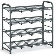 SONGMICS Stackable Shoe Rack, 4-Tier Shoe Storage Organizer, Hold up to 16 Pairs, Gray