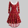 thumbnail image 1 of Joyeux Noël TIMIFIS Mode Automne pour Femmes Robe Vintage à Fleurs Évasée en Ligne A Swing Décontractée pour Fête Robe de Fête pour Femmes, 1 of 5