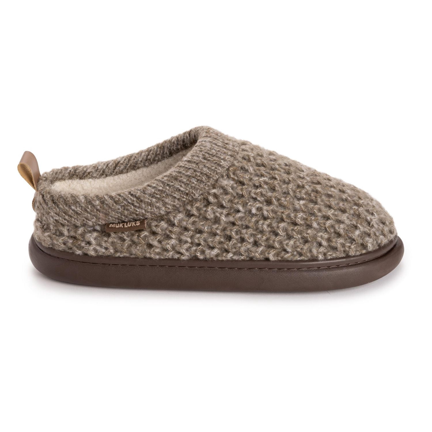 MUK LUKS Men's Clog Slippers Taupe, Sizes 7-12
