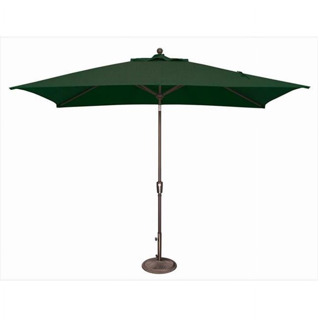SimplyShade Parasol Rectangulaire Inclinable à Bouton-Poussoir 6 x 10 Pieds Vert Forêt