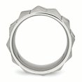 thumbnail image 2 of Stainless Steel Brushed Grooved 12mm Band Ring 13 Size, 2 of 6