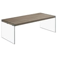 thumbnail image 1 of Monarch Specialties Coffee Table, Accent, Cocktail, Rectangular, Living Room, 44"l, Tempered Glass, Laminate, Brown, Clear, Contemporary, Modern, 1 of 4